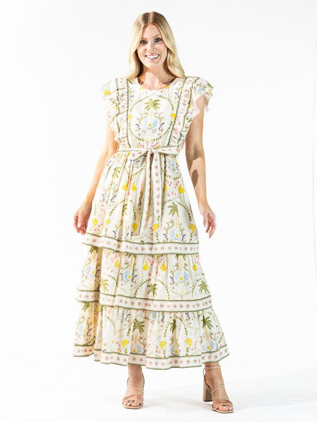 Cabana Dress Tiered Tie Back