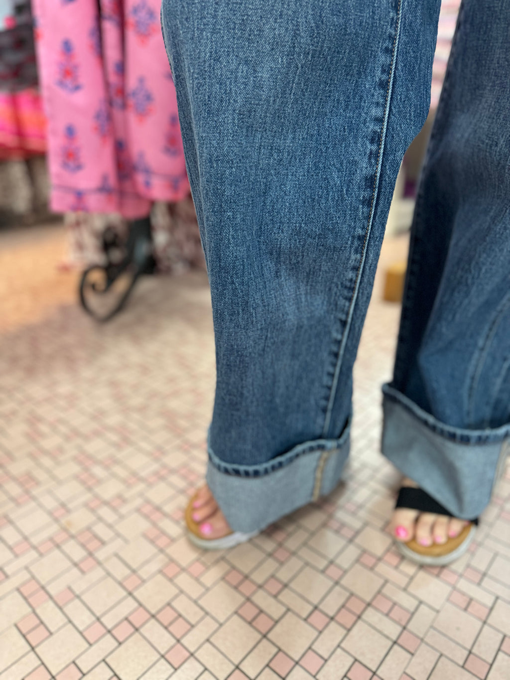 Vervet High Rise Cuffed Baggy Jeans