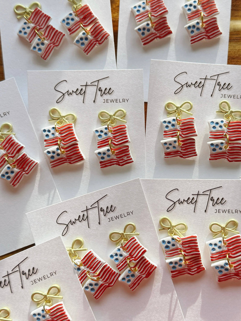 Sweet Liberty Flag Bow Earrings | 4th of July, Gifts, USA