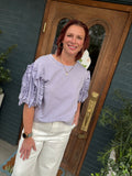 Ruffled Slvs Mineral Washed Top