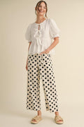 Polka Dot Print Wide Leg Pants