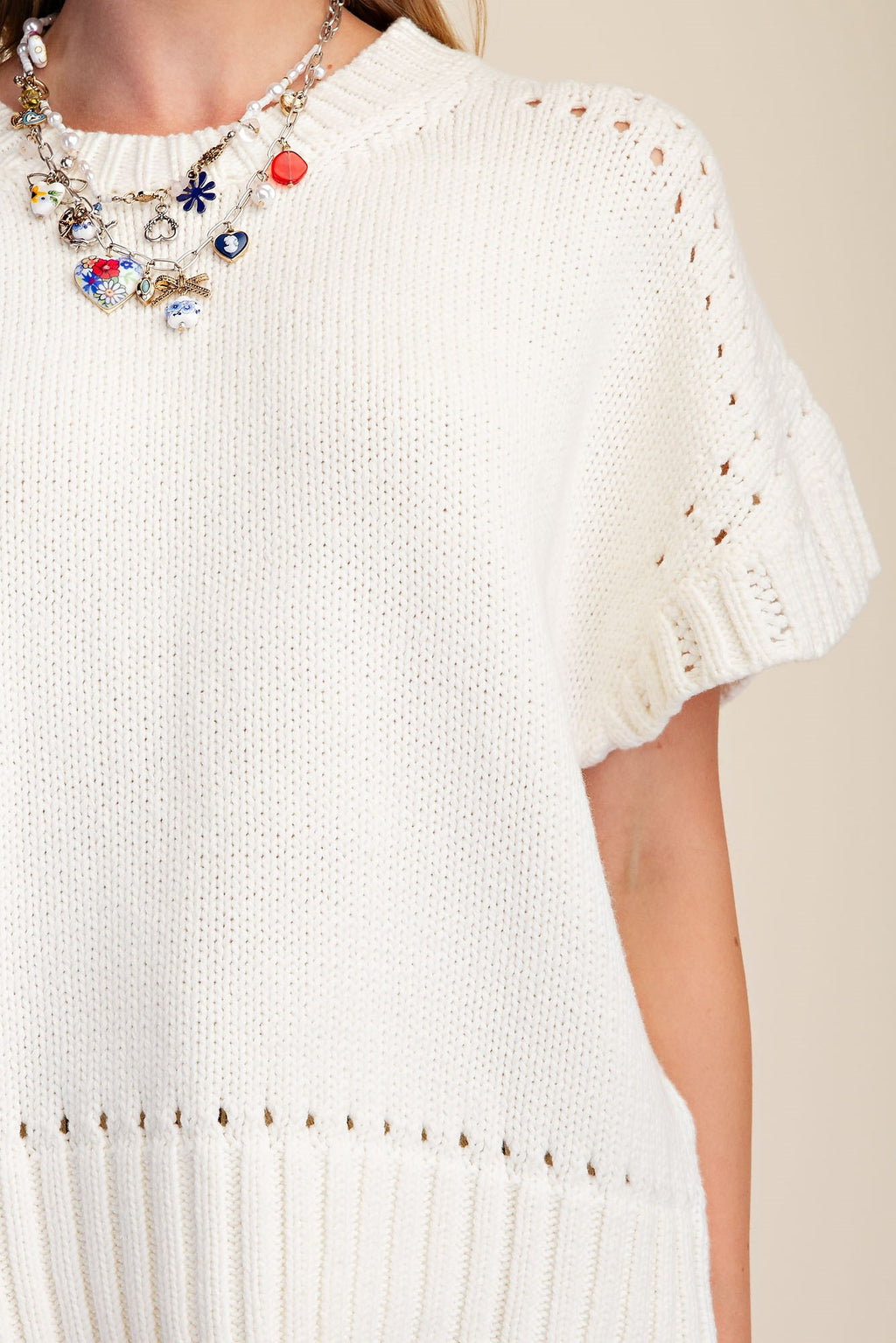 Short-Sleeve Crew-Neck Sweater