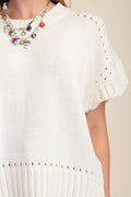 Short-Sleeve Crew-Neck Sweater