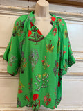 Floral Encyclopedia Print Blouse-Plus