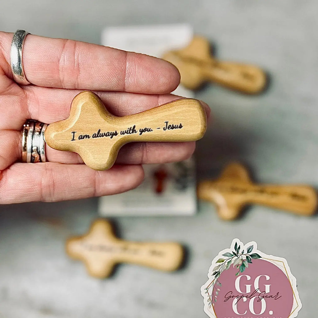 Engraved Olive Wood Comfort Prayer Cross
