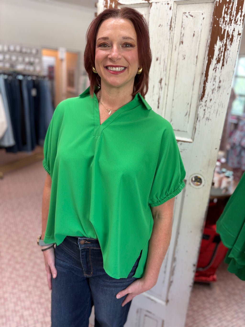 Deep V Collar Blouse