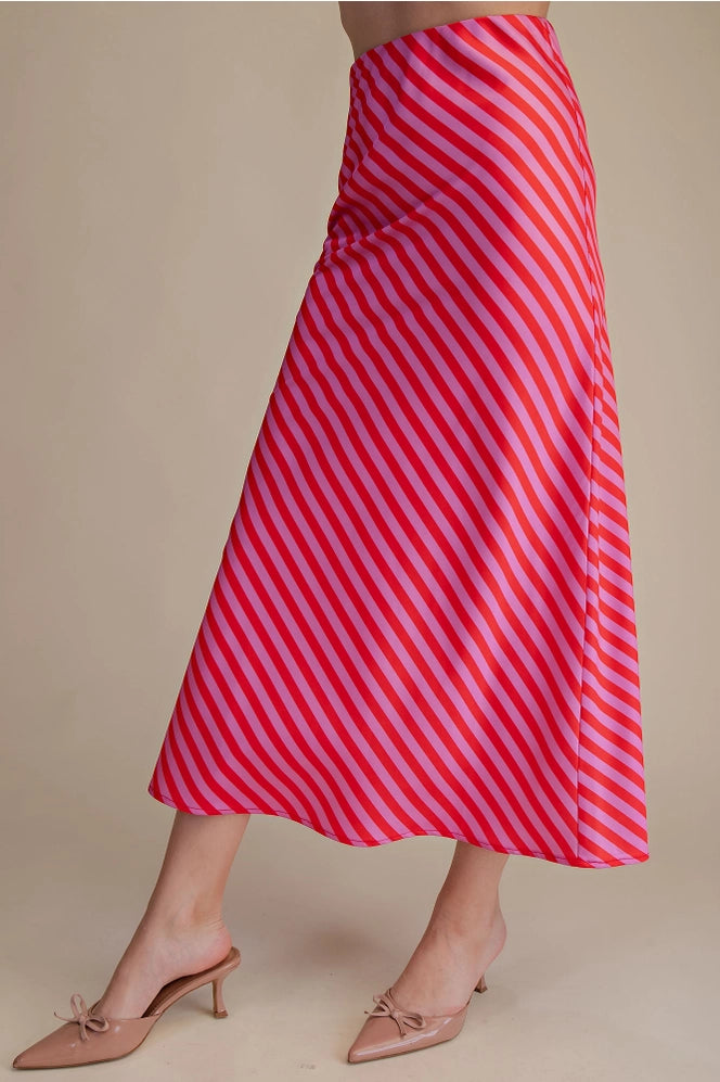 Waist Elastic Band Midi Skirt