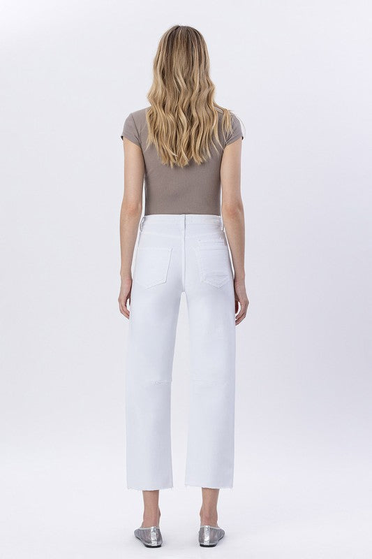 Super High-Rise Raw Hem Barrel Jeans