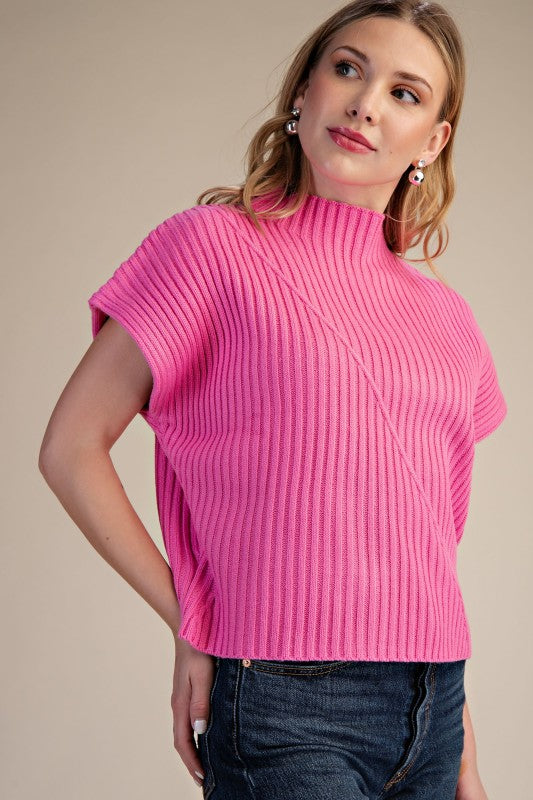 Ribbed Knit Vest Sweater