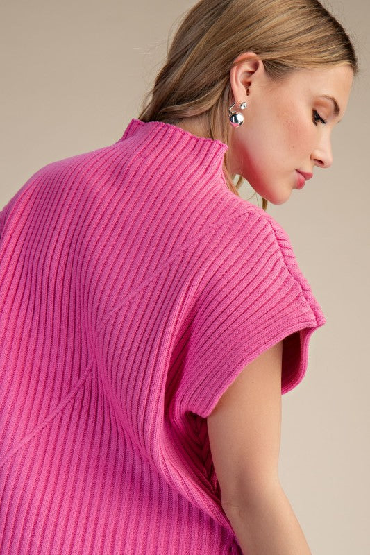Ribbed Knit Vest Sweater
