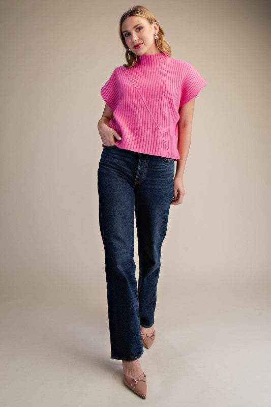 Ribbed Knit Vest Sweater