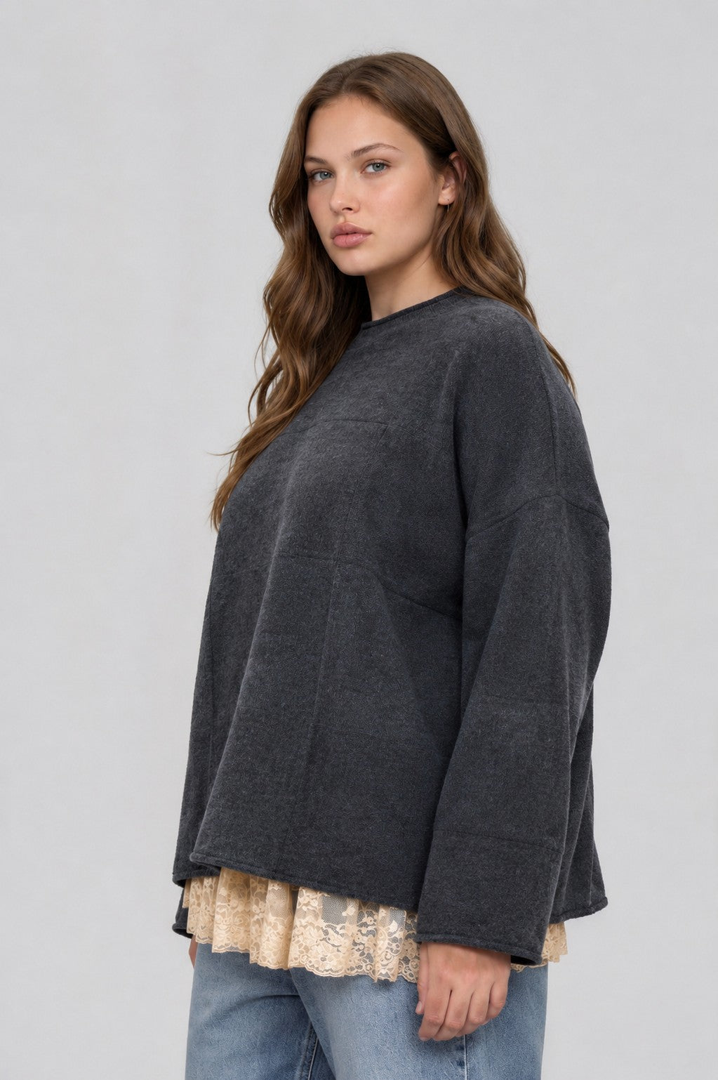 Checkered LS Sweater PLUS