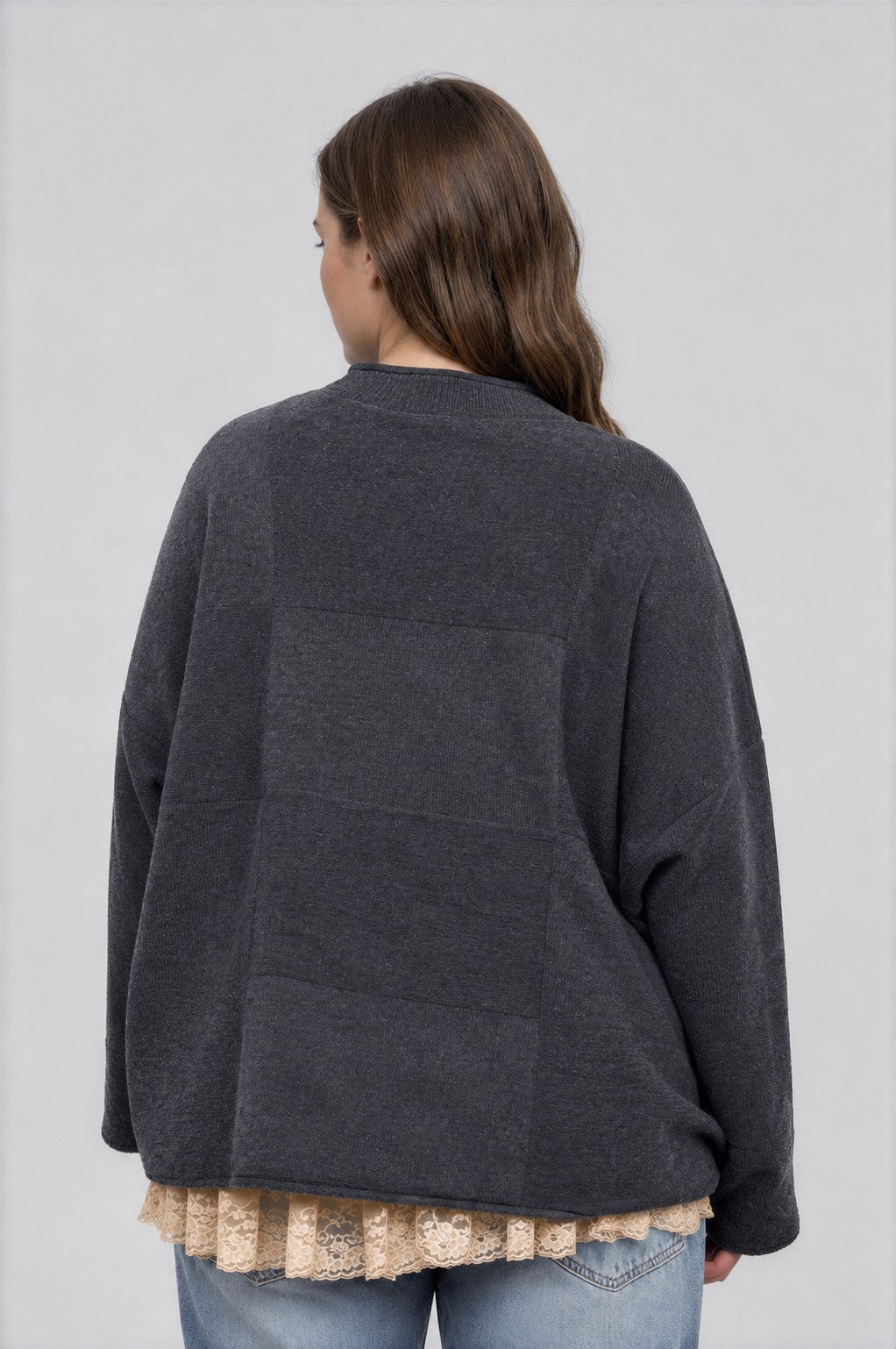 Checkered LS Sweater PLUS