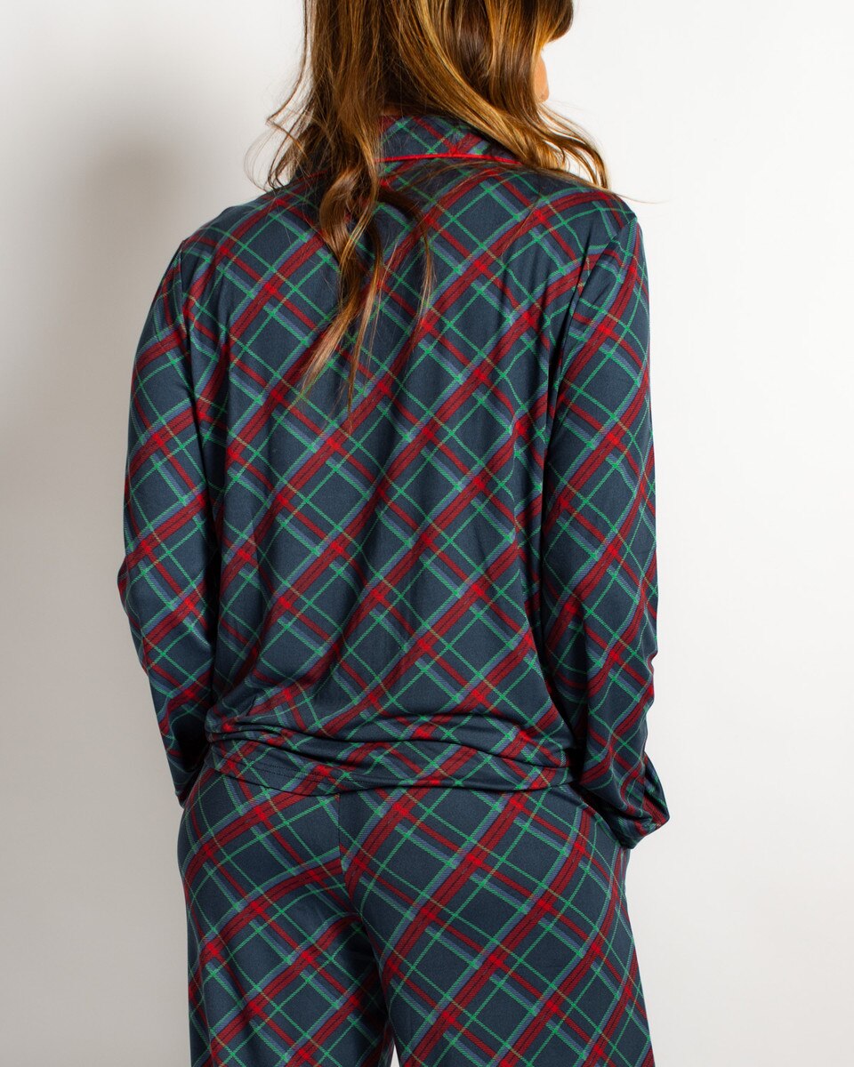 Layton Plaid Long Sleeve Button Up Sleep Shirt