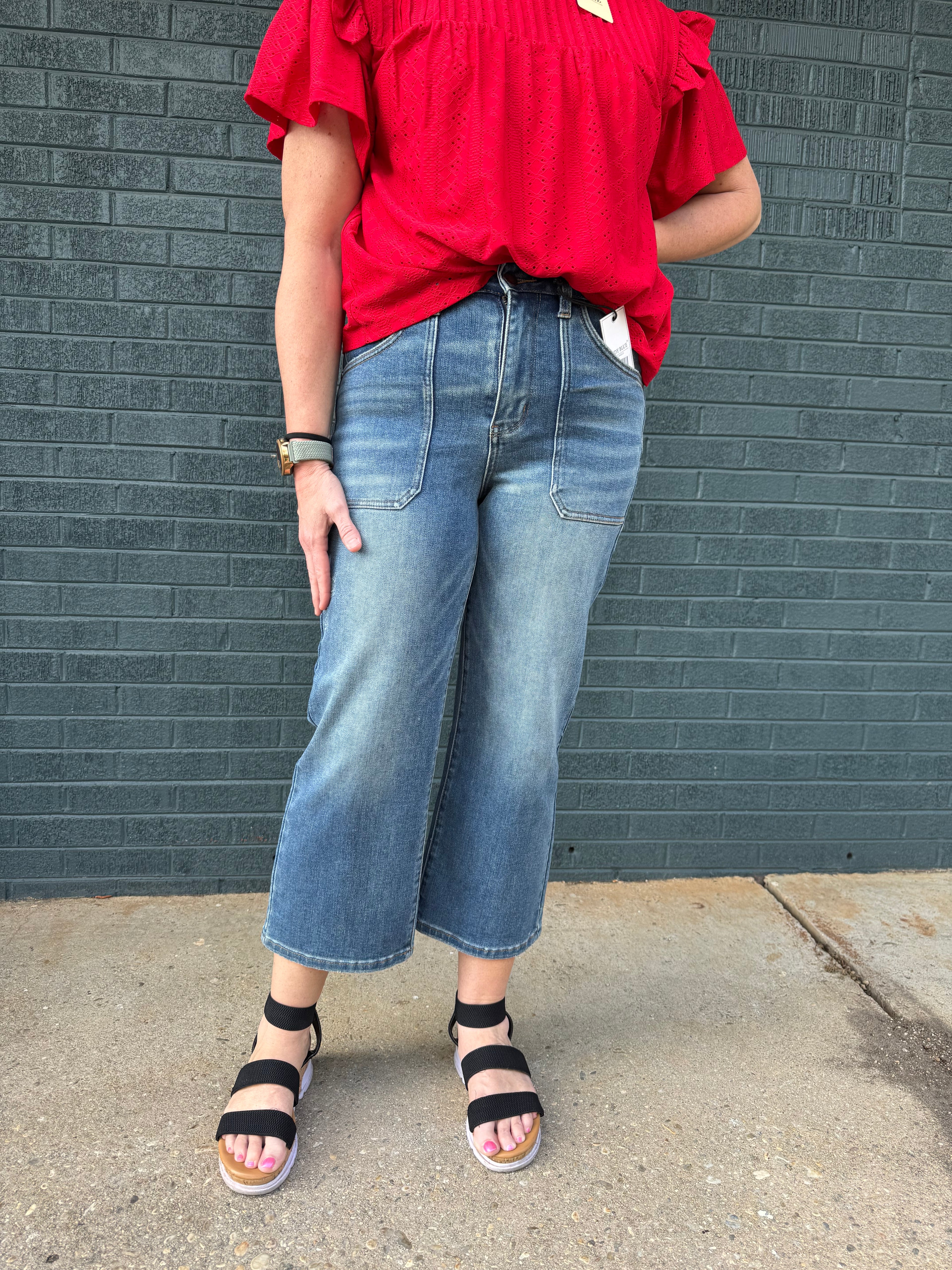 Judy Blue High Waist Utility Crop Wide