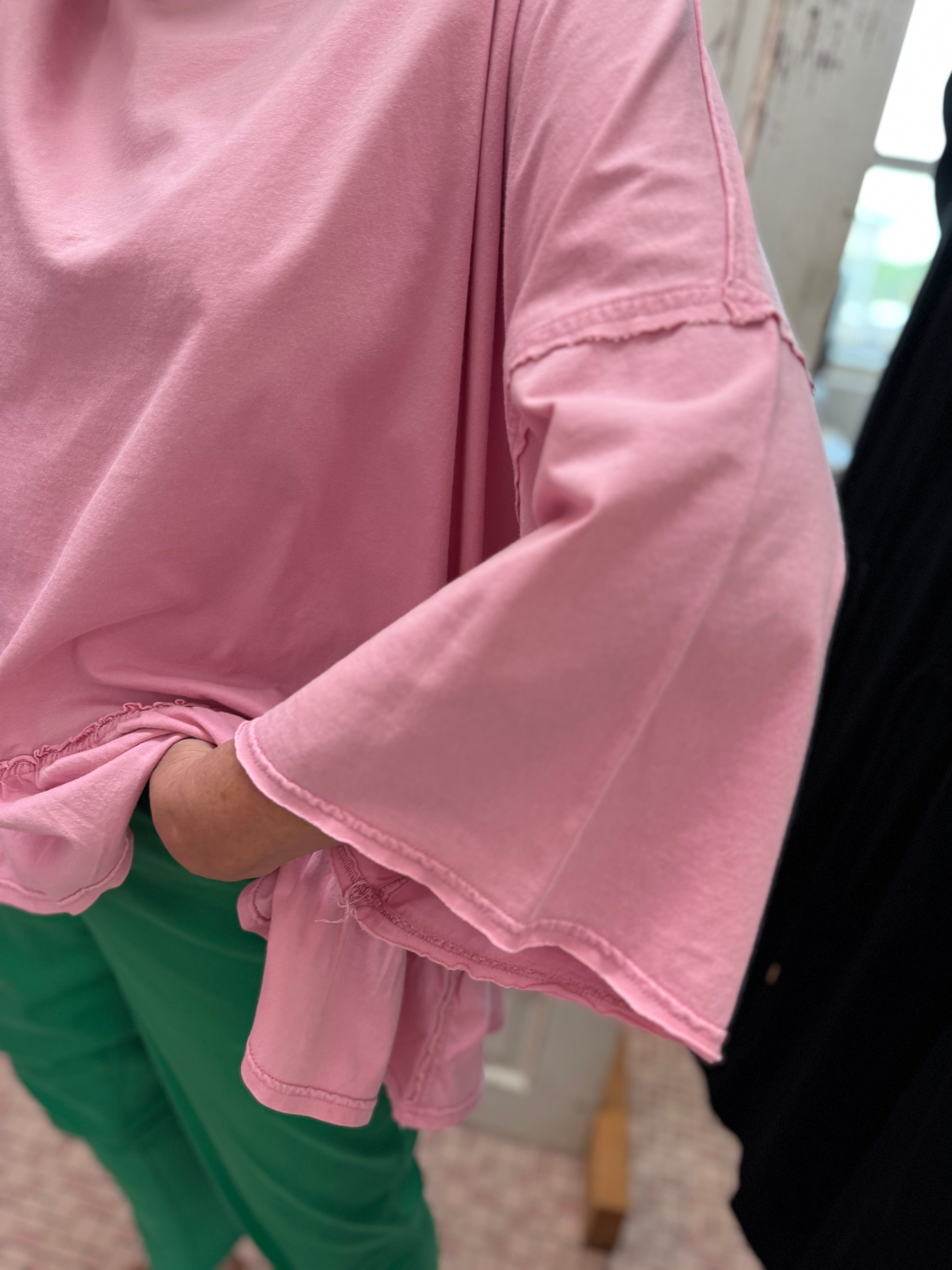 Ruffle Bottom Washed Cotton Tunic