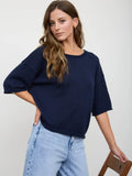 Boxy Short Sleeve Knit Sweater