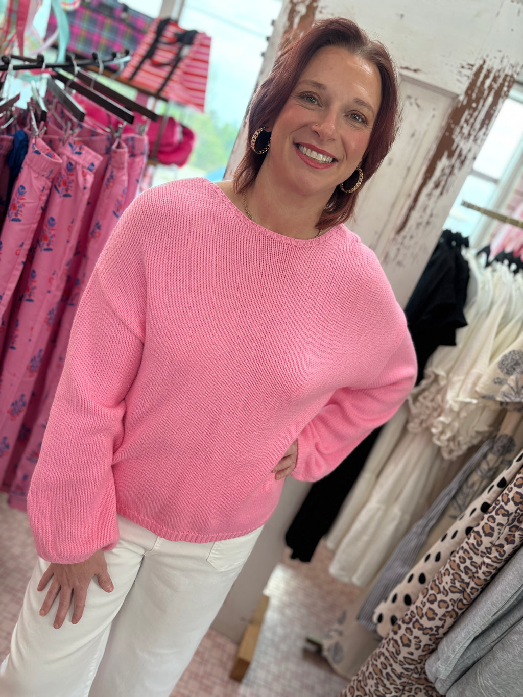 Backless Bubble Sleeve Back Bow Sweater