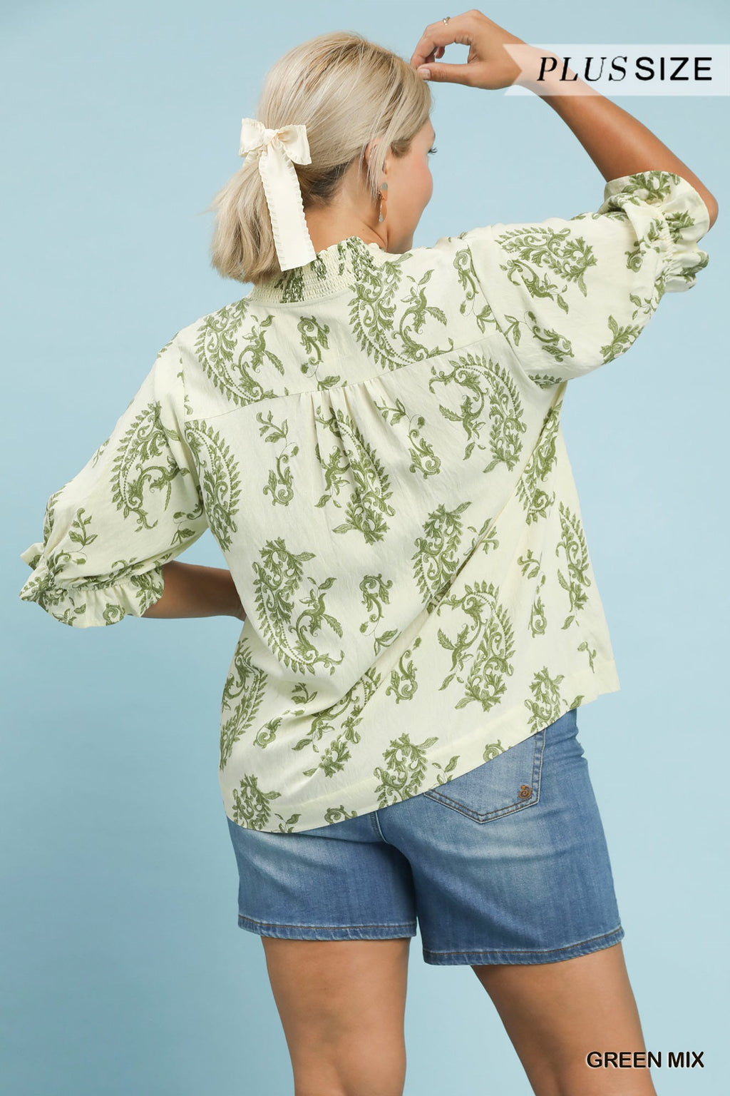 Paisley Print V-Neck Top