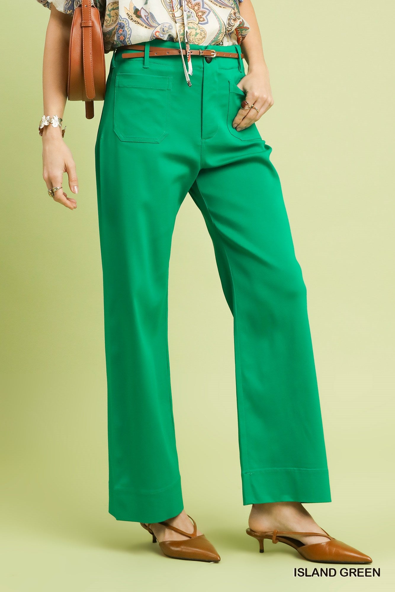 Button Stretched Pants