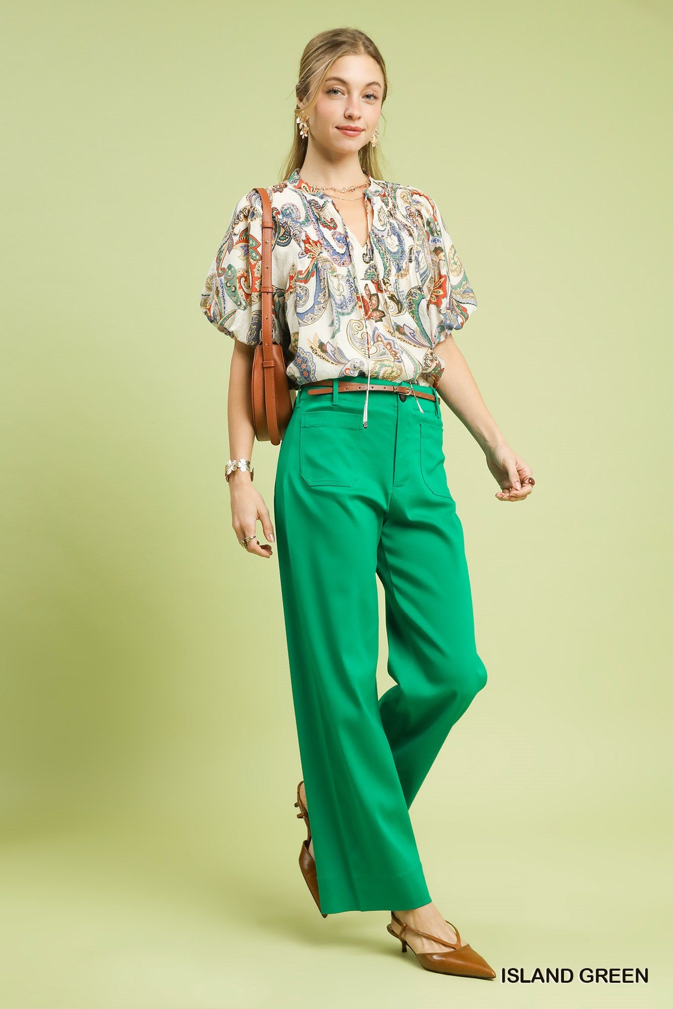 Button Stretched Pants