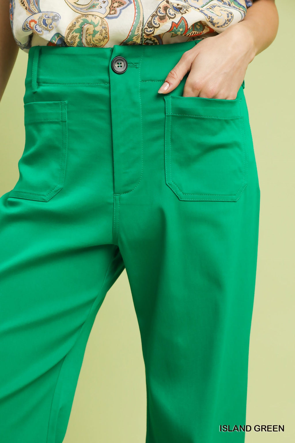 Button Stretched Pants