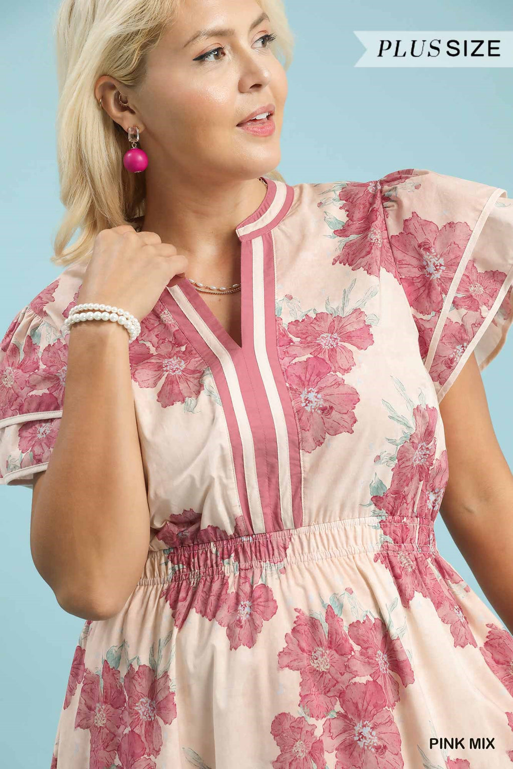 Floral Flutter Sleeve Midi Dress