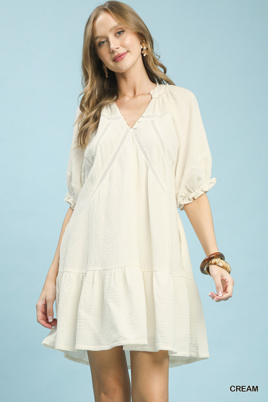Cotton Gauze Mini Dress