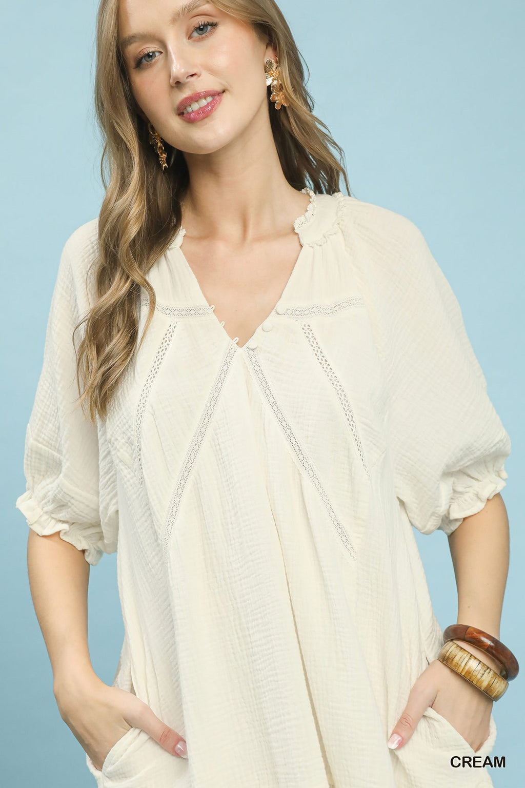 Cotton Gauze Mini Dress