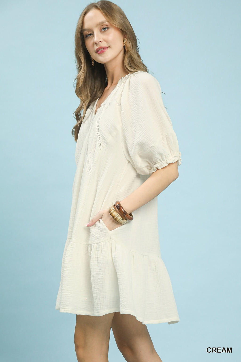 Cotton Gauze Mini Dress