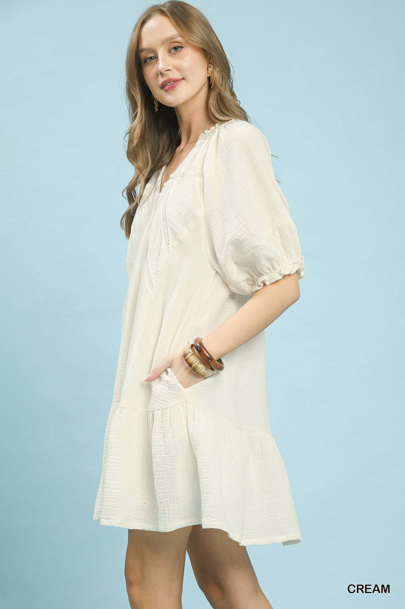 Cotton Gauze Mini Dress