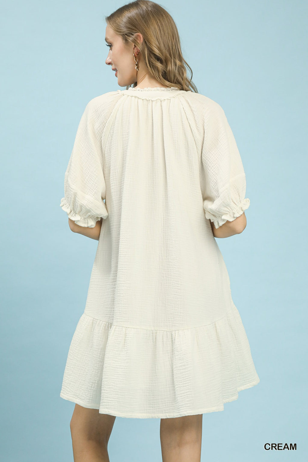 Cotton Gauze Mini Dress