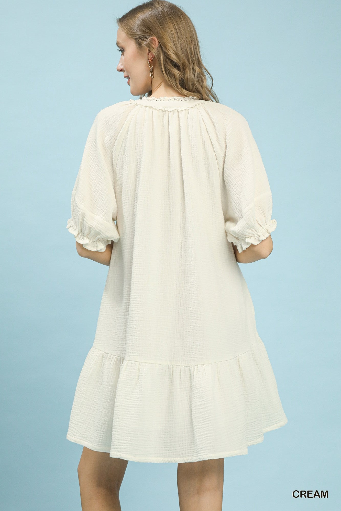 Cotton Gauze Mini Dress