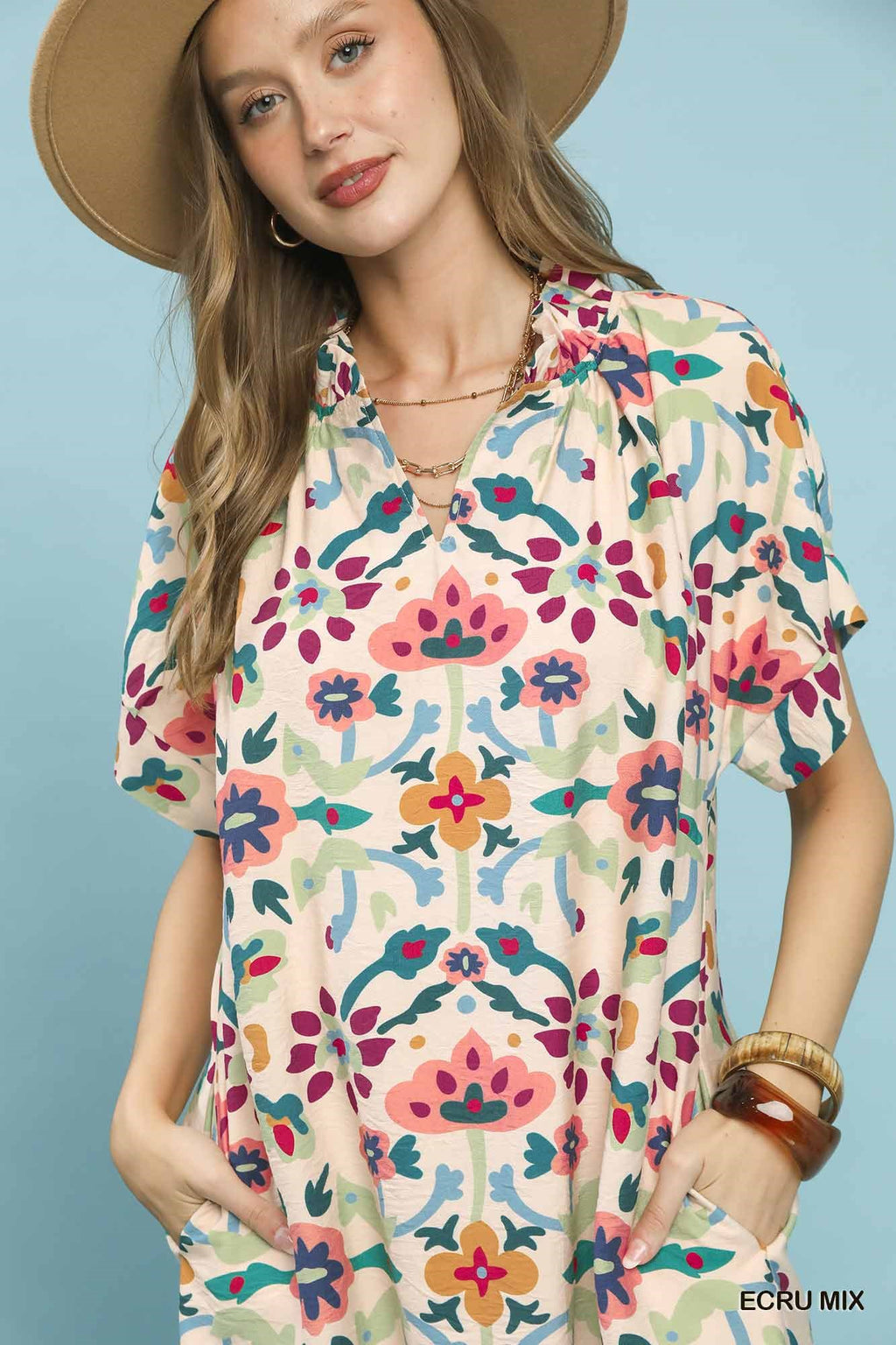 Abstract Floral Shift Dress