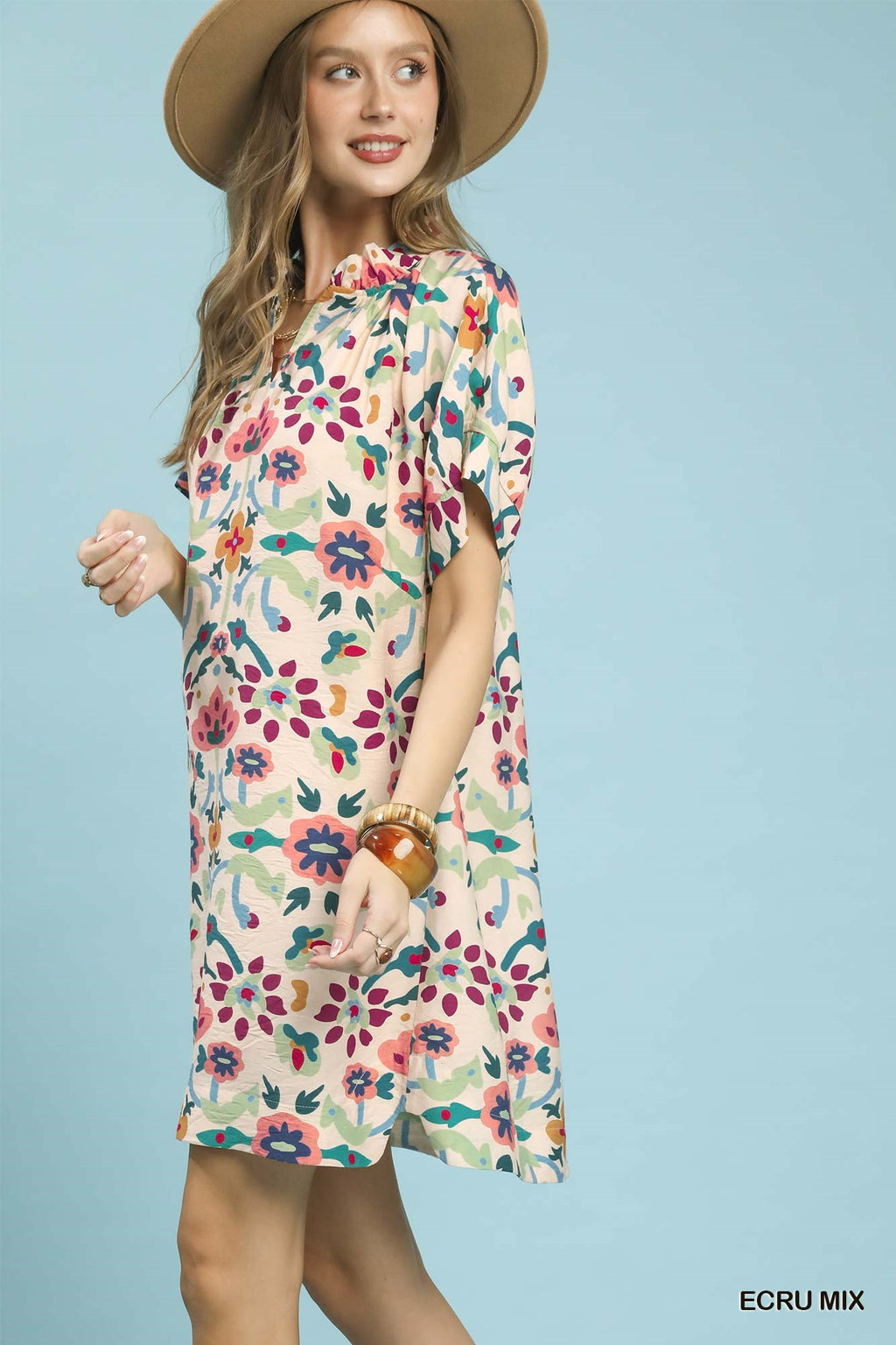 Abstract Floral Shift Dress