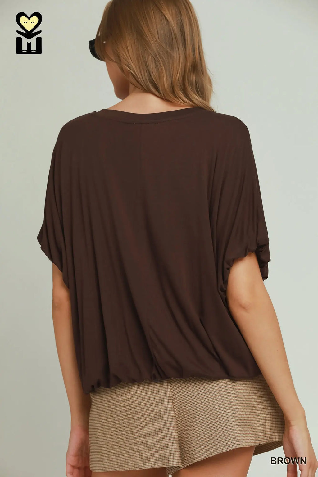 Double Lined Bubble Sleeve & Hem Top