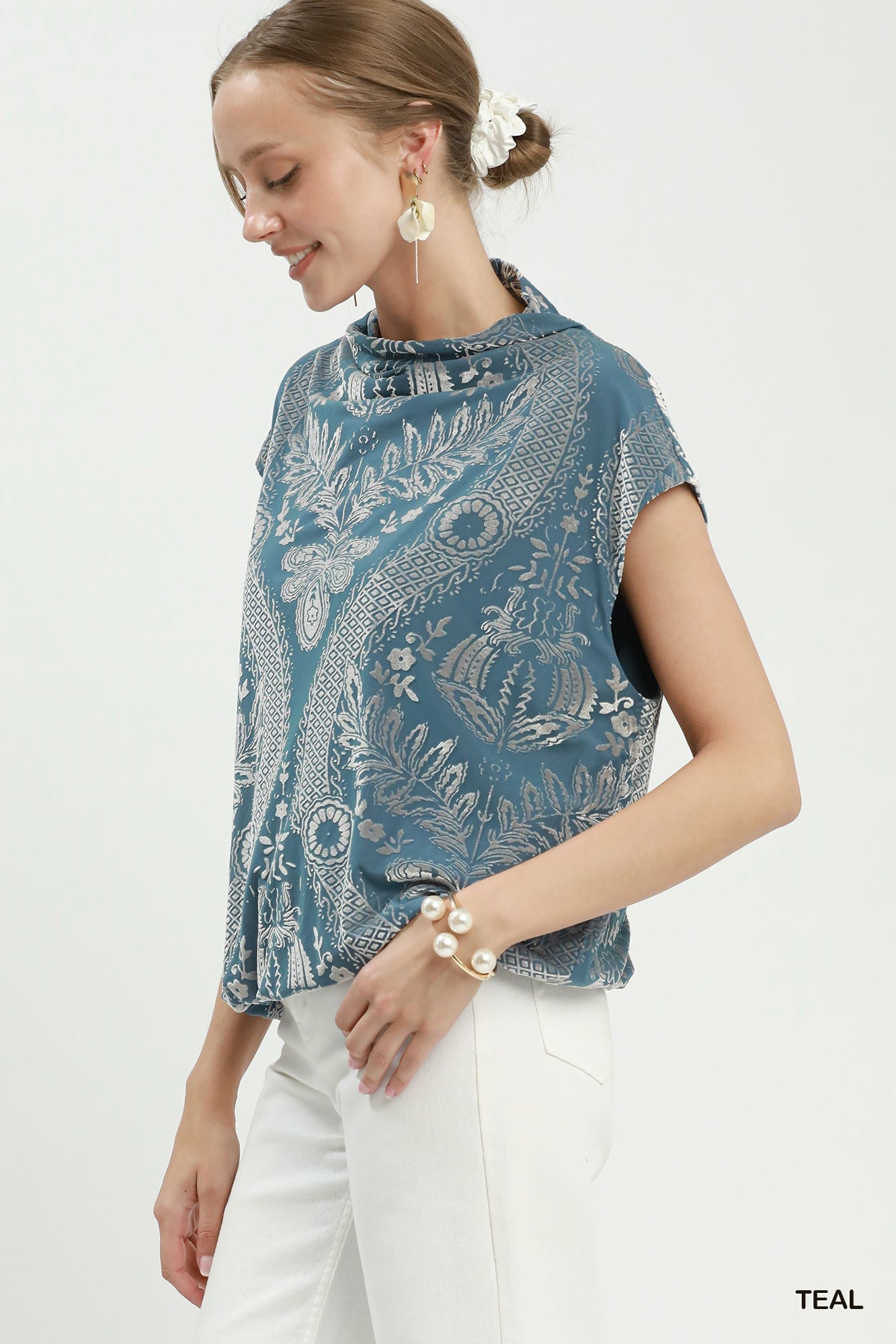 Velvet Boxy Short Sleeve Top