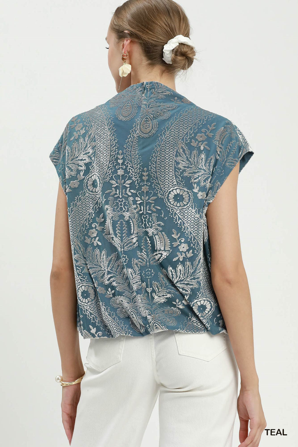 Velvet Boxy Short Sleeve Top