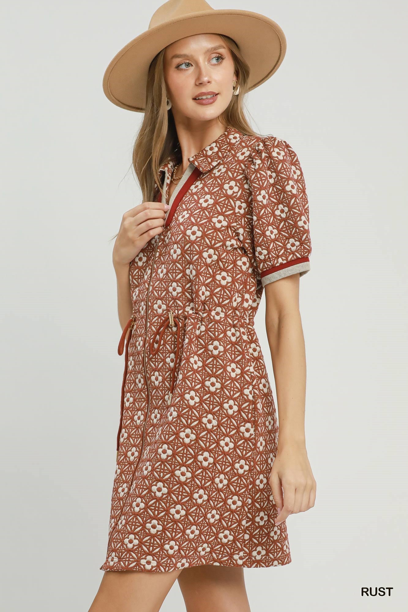 Floral Short Sleeve Mini Dress
