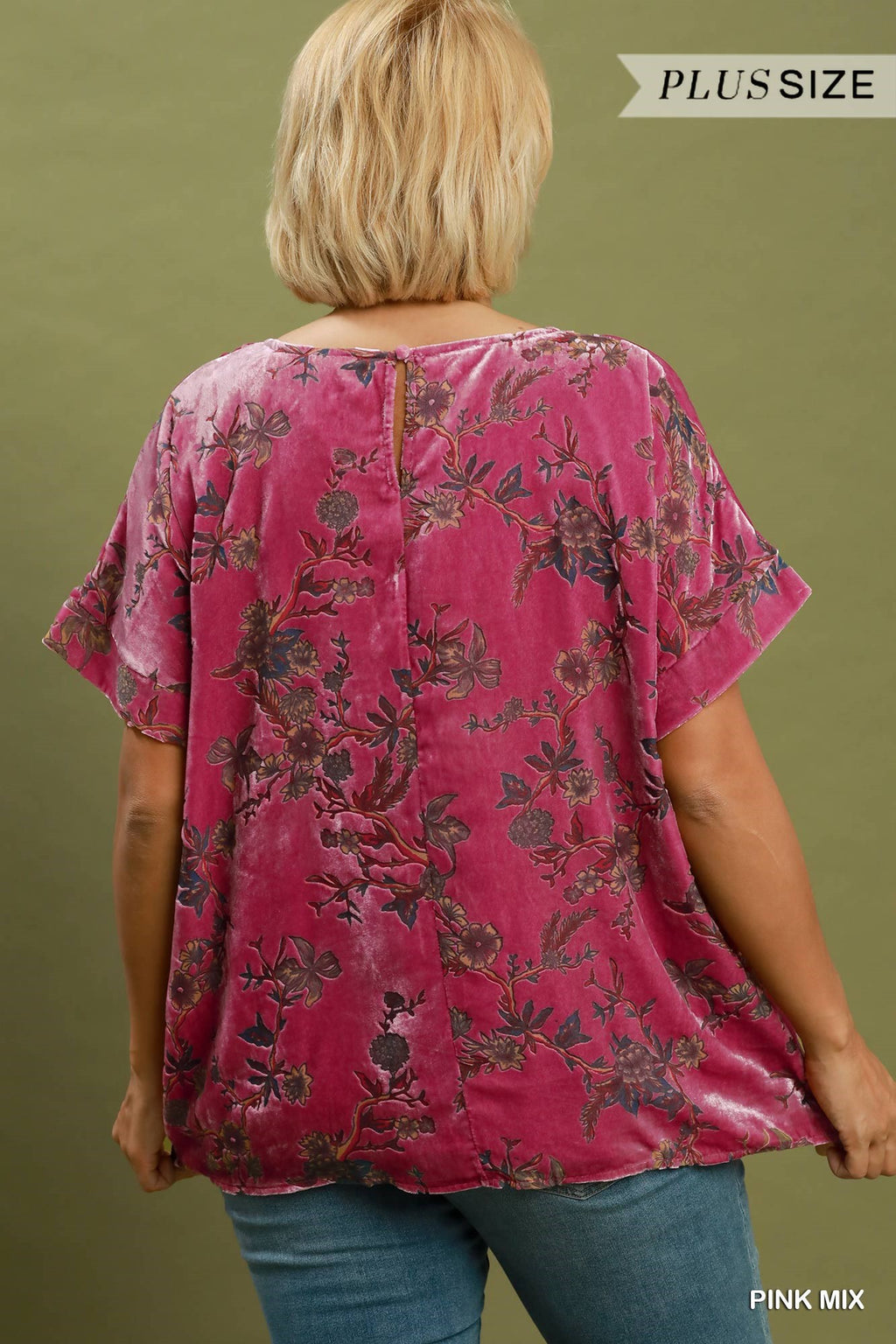 Mix Floral Velvet Boxy Top