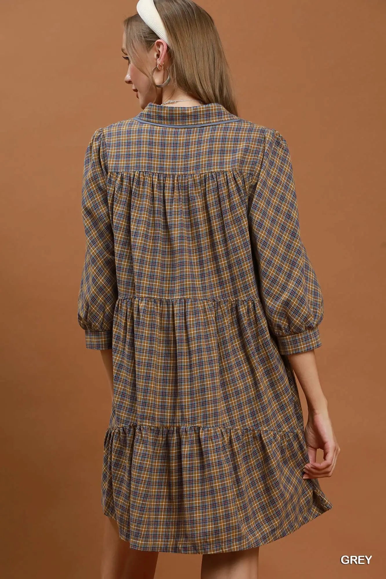 Plaid Button Down Oversized Shirt Dress