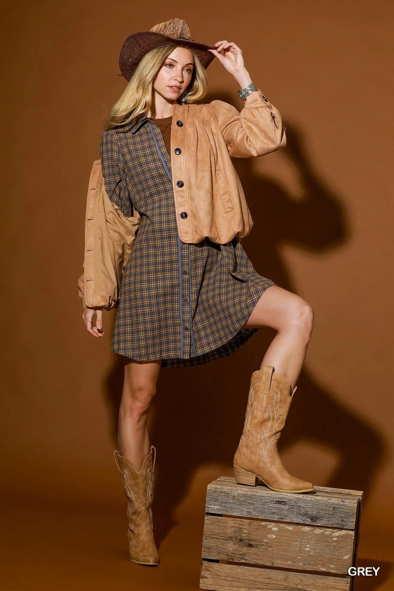 Plaid Button Down Oversized Shirt Dress