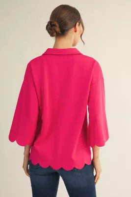 Scalloped Top With Collar