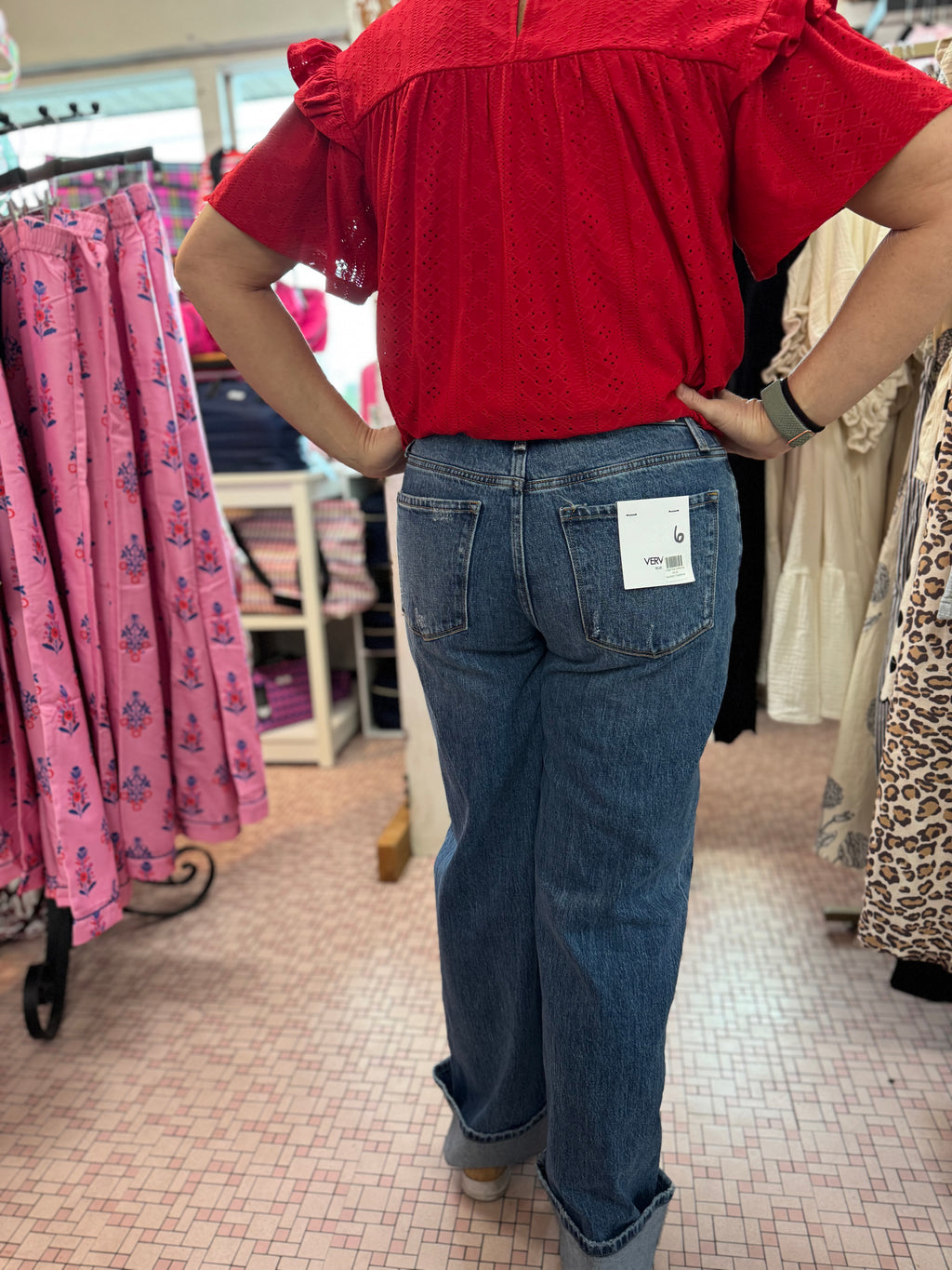 Vervet High Rise Cuffed Baggy Jeans
