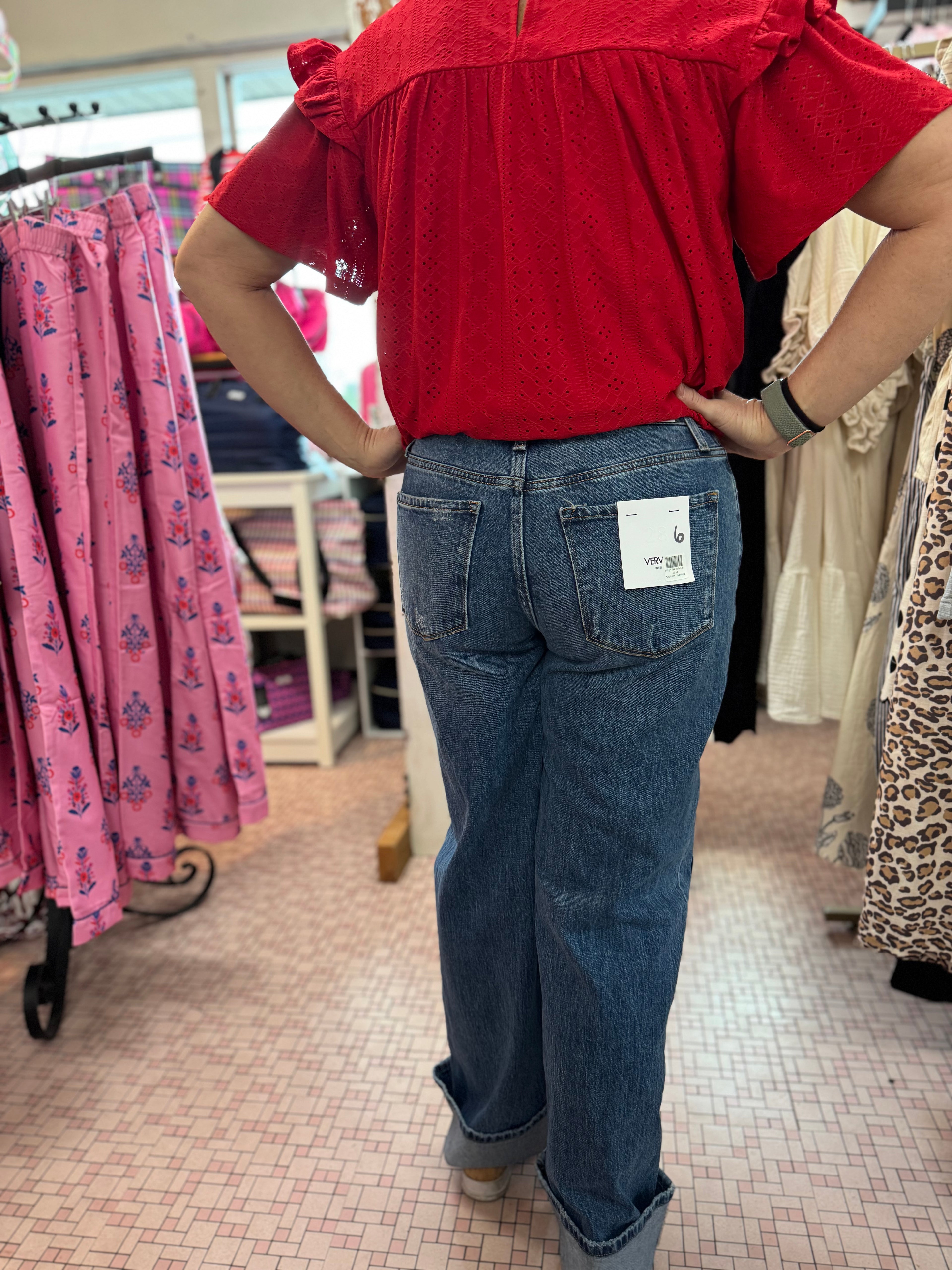 Vervet High Rise Cuffed Baggy Jeans