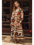 Mixed Print Tiered Maxi Dress