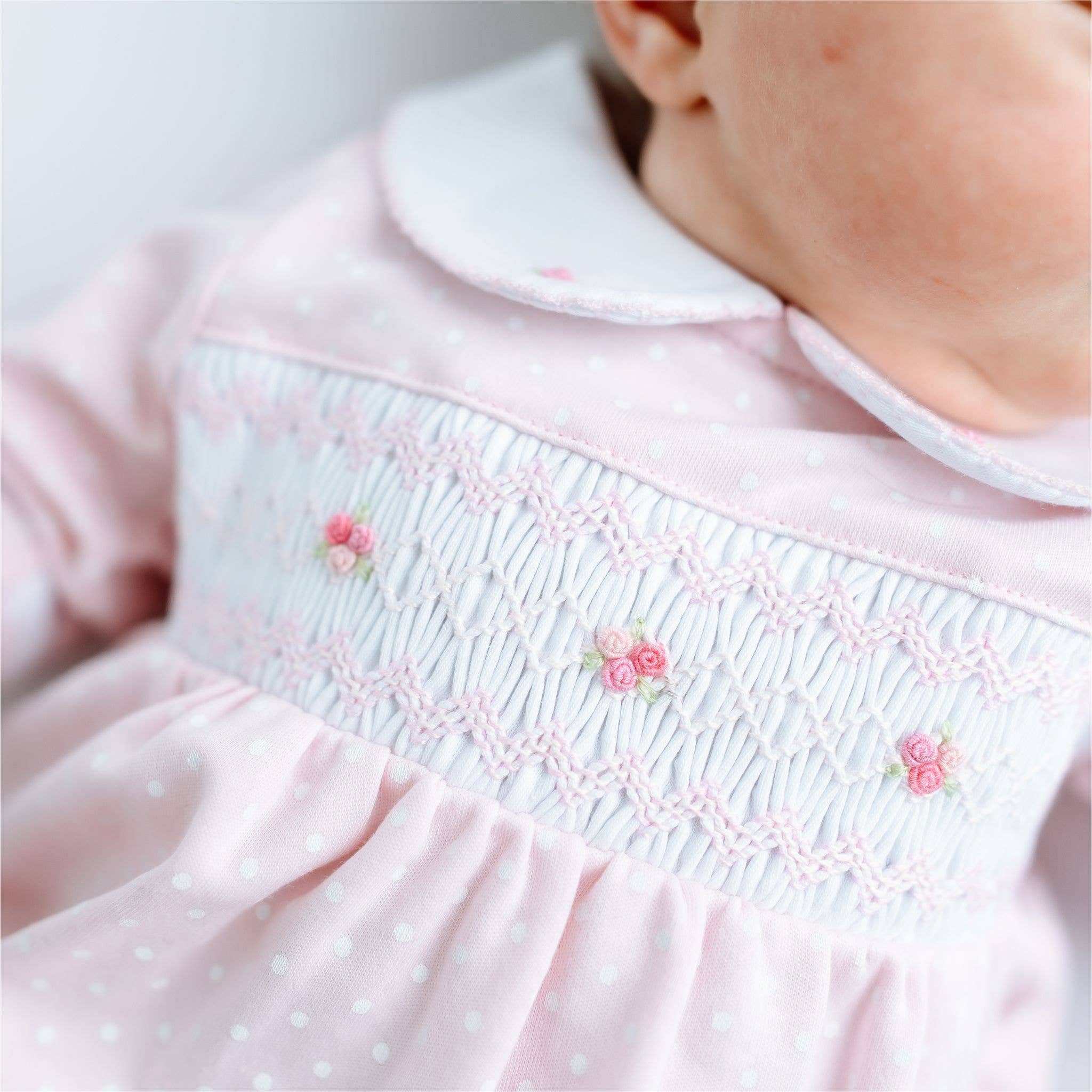 Mia's Classics Smocked Footie - Pink