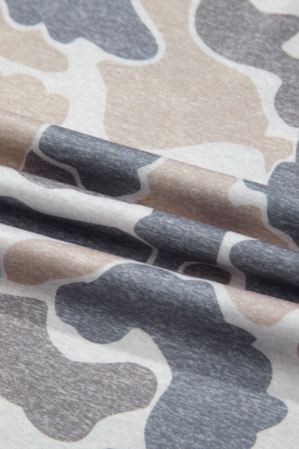 Neutral Camo Print Oversized Casual Crewneck T Shirt