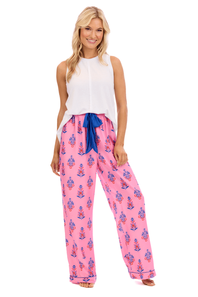 Pink Floral Pajama pants