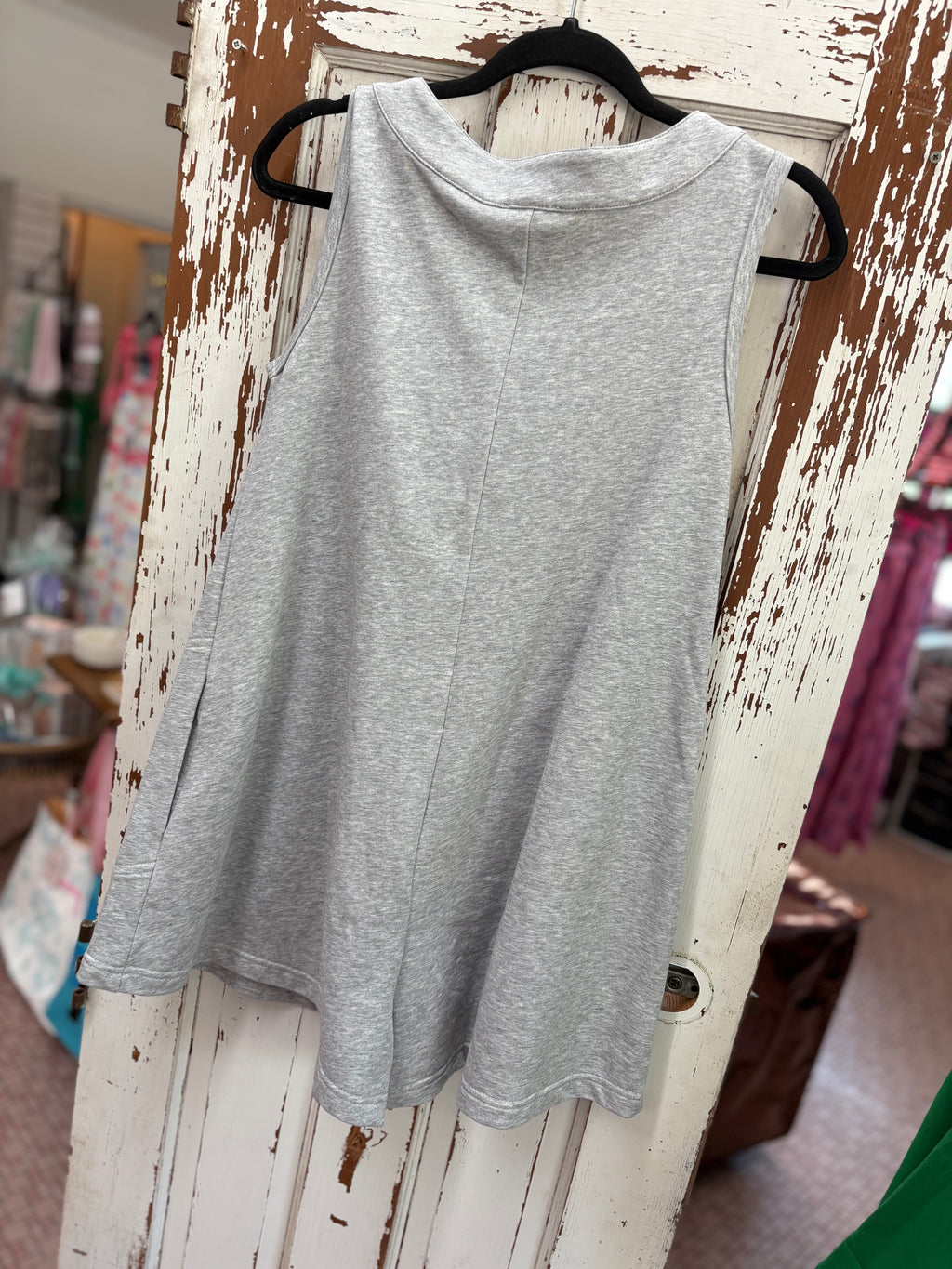 Front Tie Pleated Sleeveless Terry Romper